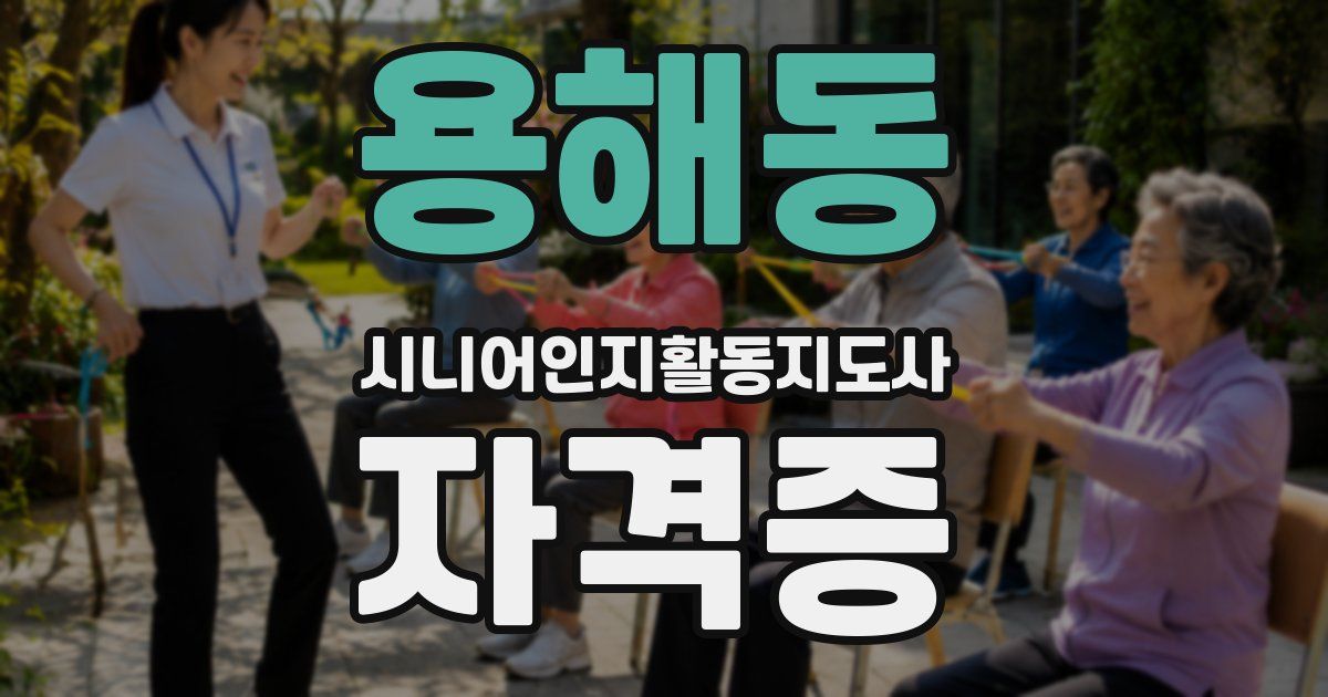 용해동 시니어인지활동지도사 자격증