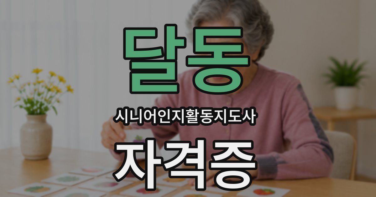 달동 시니어인지활동지도사 자격증
