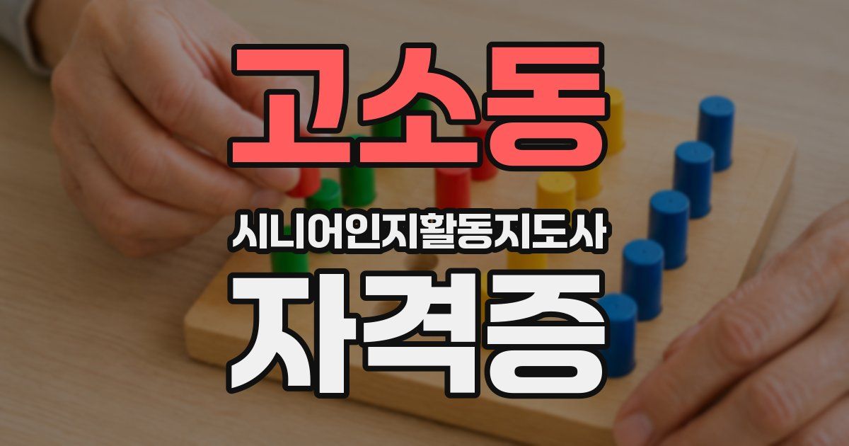 고소동 시니어인지활동지도사 자격증