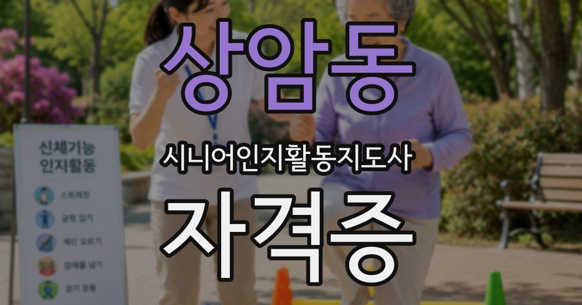 상암동 시니어인지활동지도사 자격증