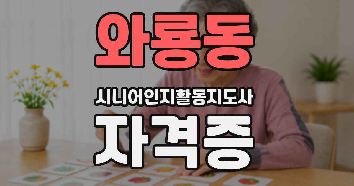 와룡동 시니어인지활동지도사 자격증
