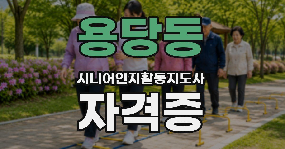 용당동 시니어인지활동지도사 자격증