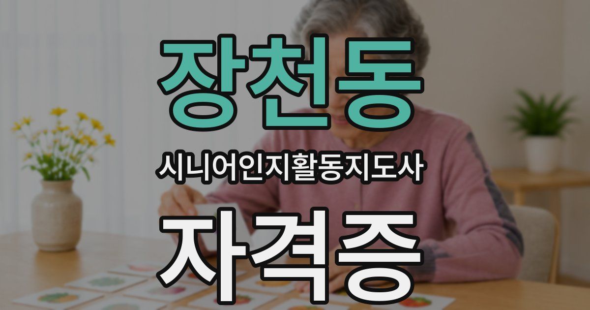장천동 시니어인지활동지도사 자격증