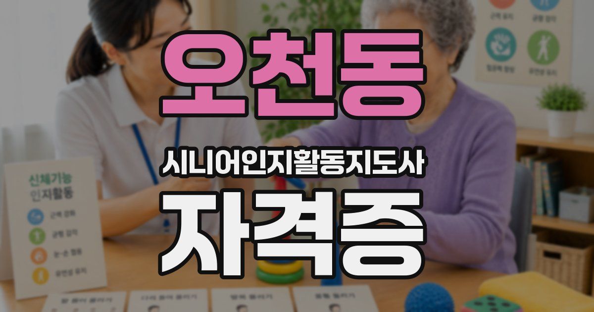 오천동 시니어인지활동지도사 자격증