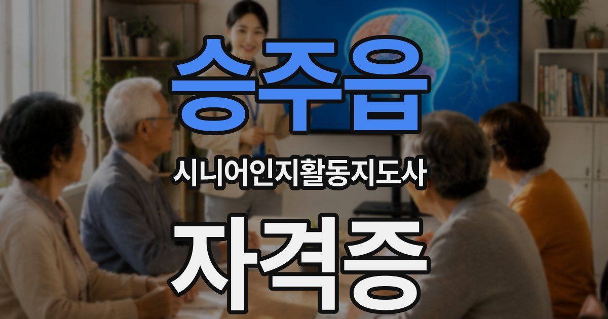 승주읍 시니어인지활동지도사 자격증