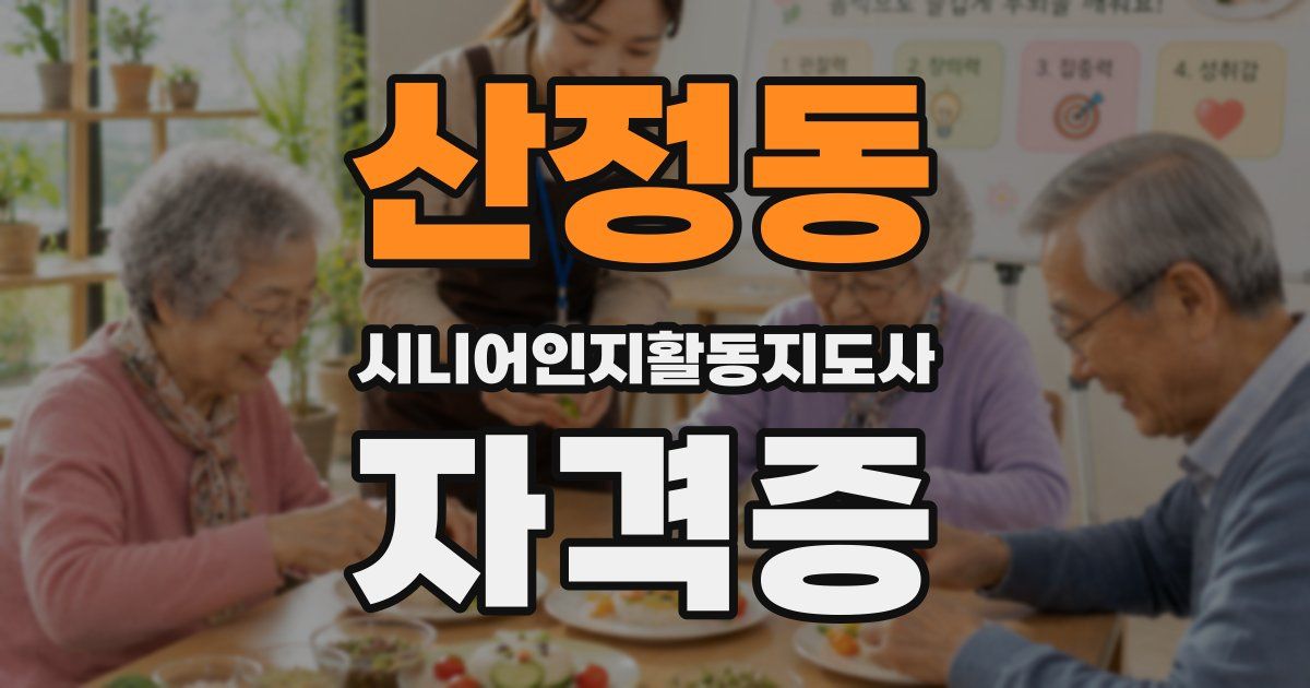산정동 시니어인지활동지도사 자격증