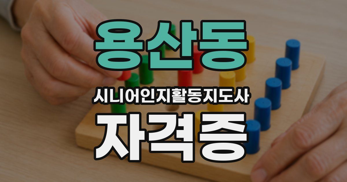 용산동 시니어인지활동지도사 자격증