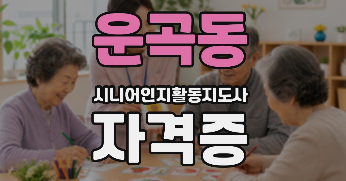 운곡동 시니어인지활동지도사 자격증