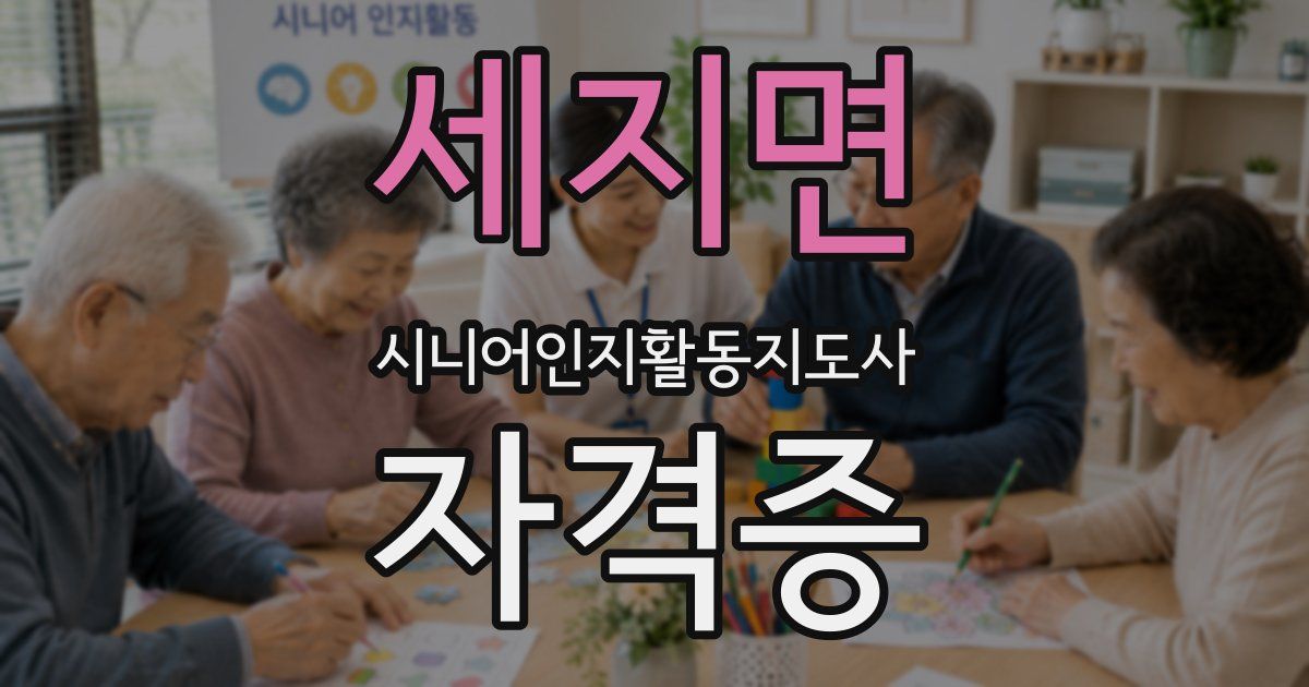 세지면 시니어인지활동지도사 자격증
