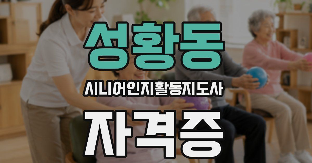 성황동 시니어인지활동지도사 자격증