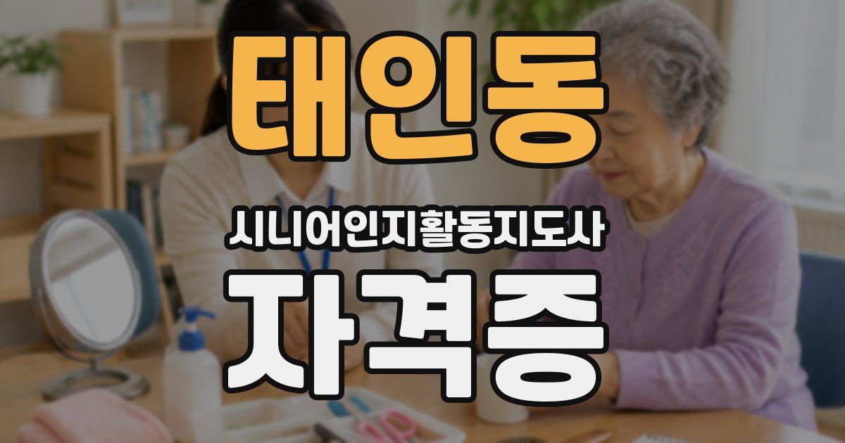태인동 시니어인지활동지도사 자격증