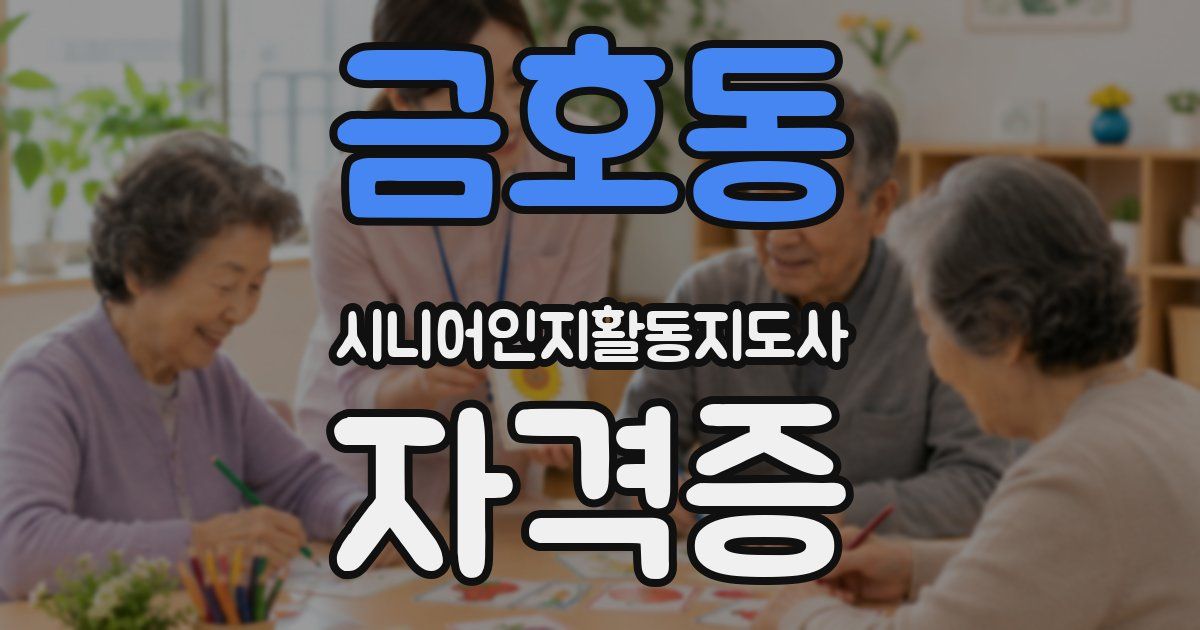 금호동 시니어인지활동지도사 자격증