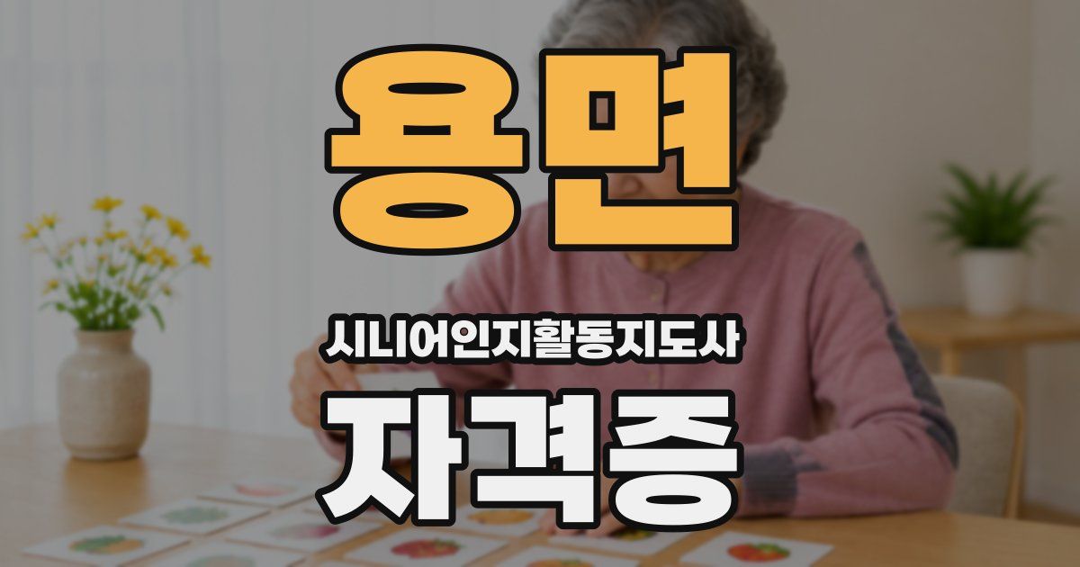 용면 시니어인지활동지도사 자격증