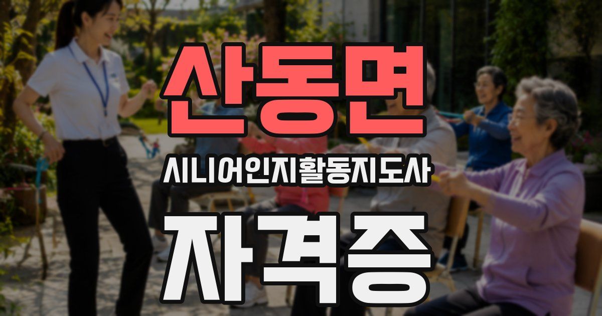 산동면 시니어인지활동지도사 자격증