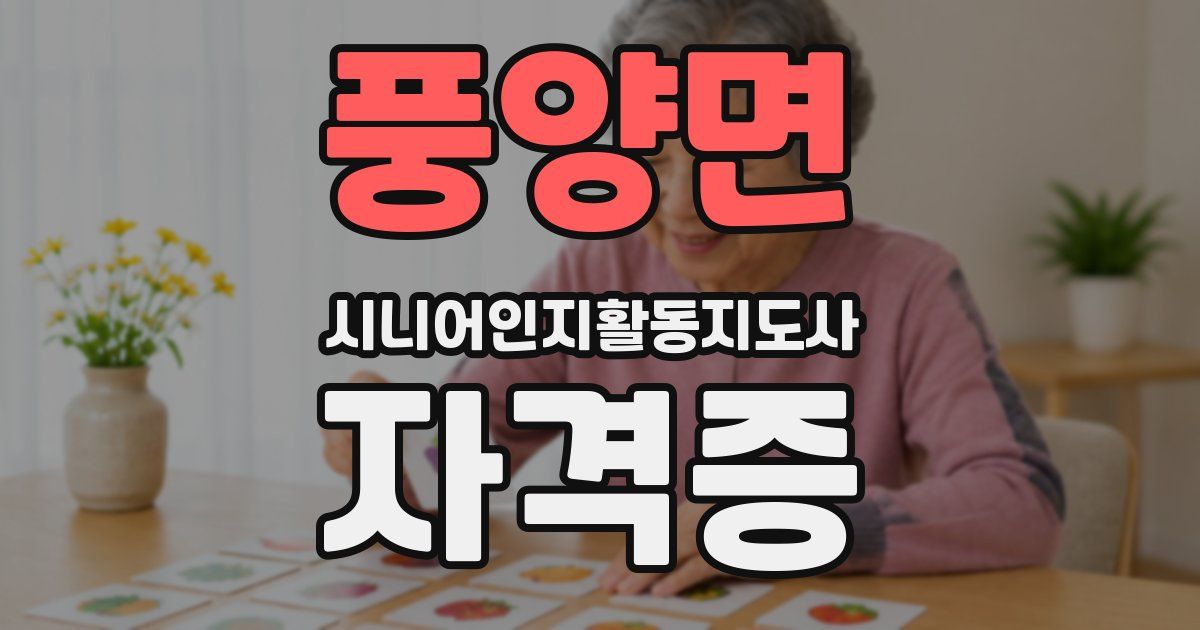 풍양면 시니어인지활동지도사 자격증
