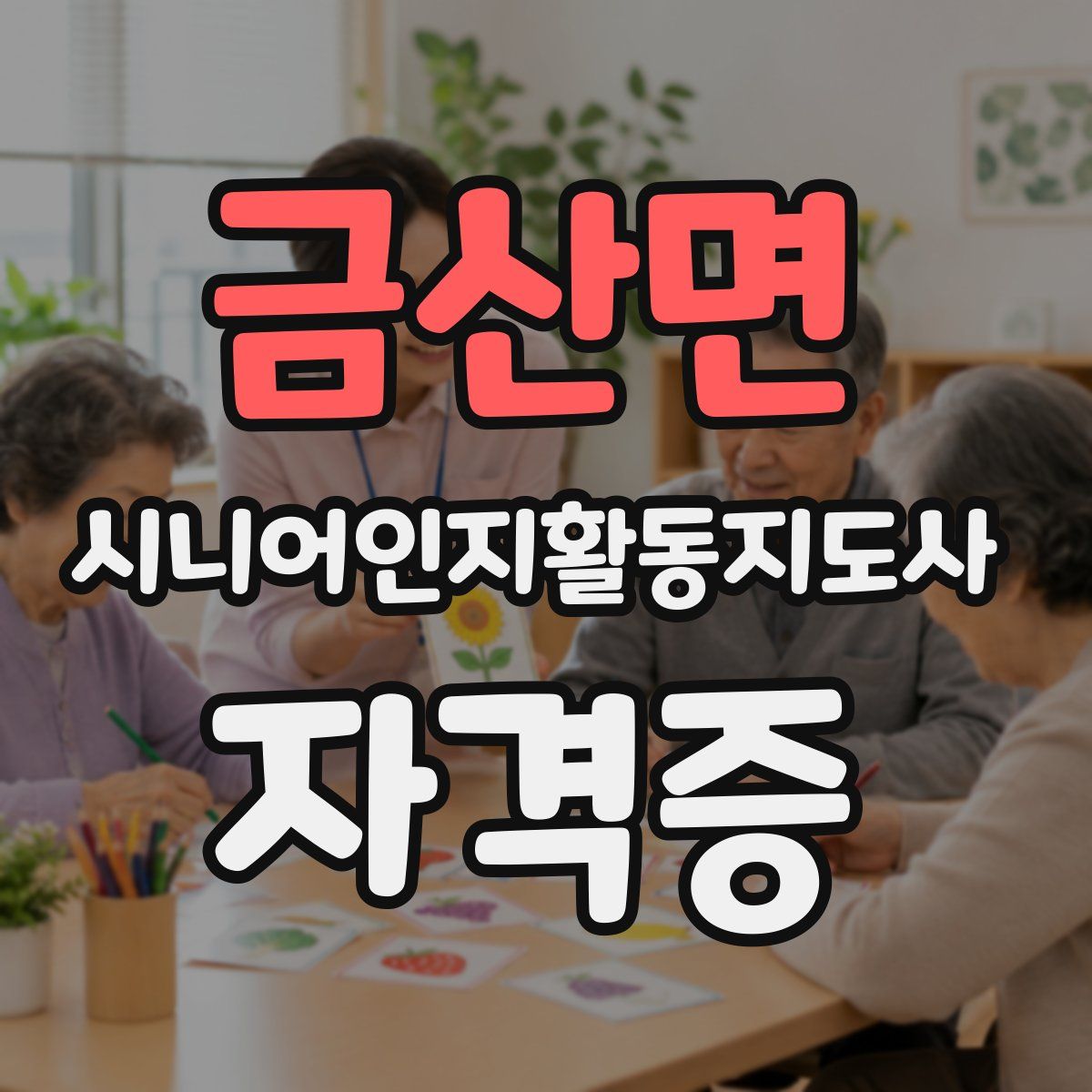 금산면 시니어인지활동지도사 자격증