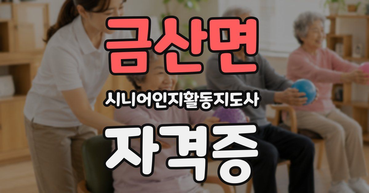 금산면 시니어인지활동지도사 자격증