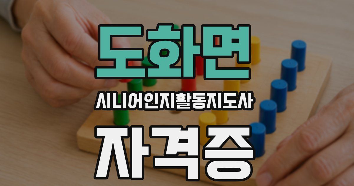 도화면 시니어인지활동지도사 자격증
