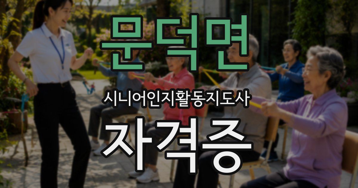 문덕면 시니어인지활동지도사 자격증