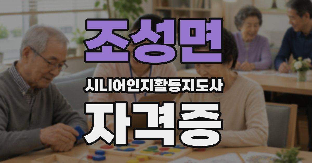 조성면 시니어인지활동지도사 자격증
