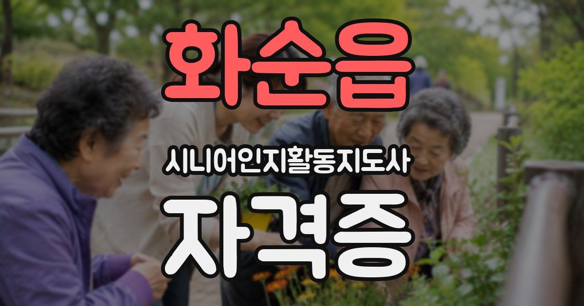 화순읍 시니어인지활동지도사 자격증