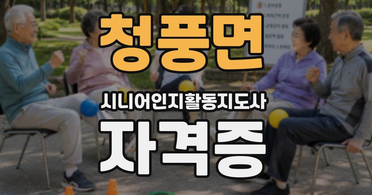 청풍면 시니어인지활동지도사 자격증
