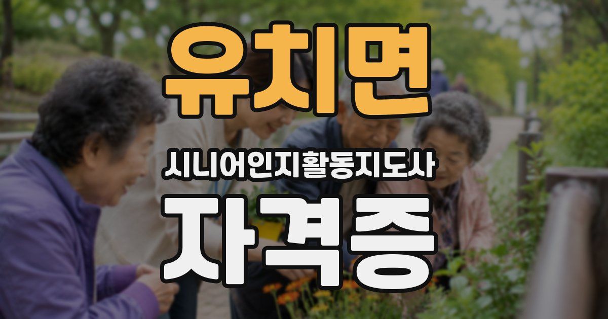 유치면 시니어인지활동지도사 자격증