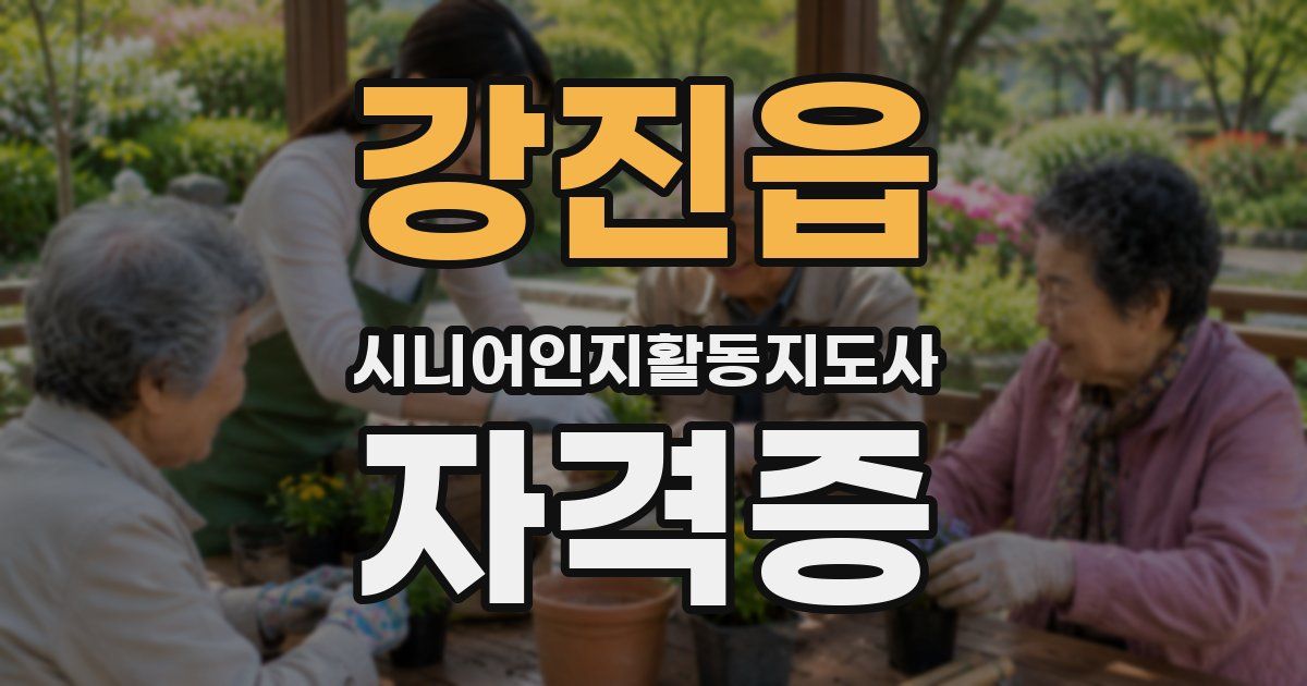 강진읍 시니어인지활동지도사 자격증