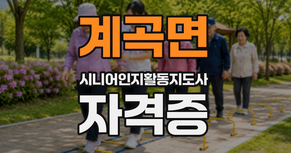 계곡면 시니어인지활동지도사 자격증