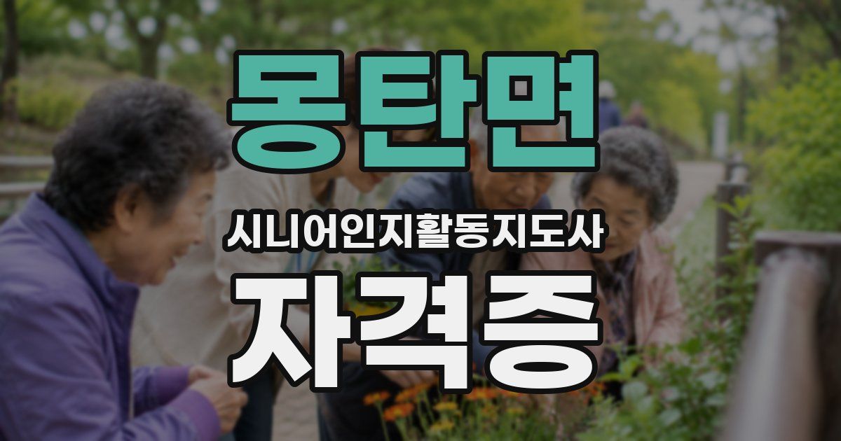 몽탄면 시니어인지활동지도사 자격증