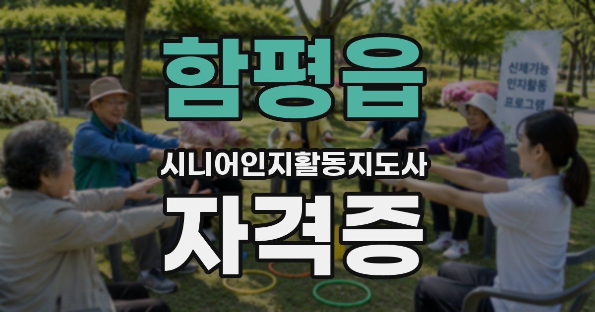 함평읍 시니어인지활동지도사 자격증