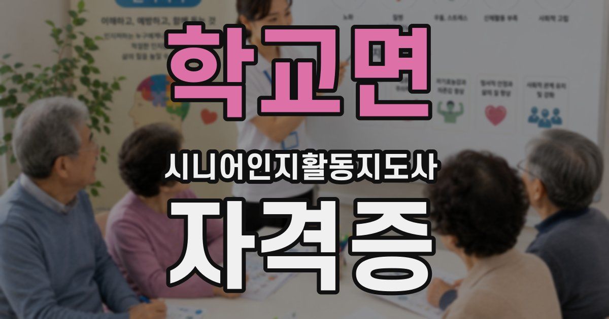학교면 시니어인지활동지도사 자격증