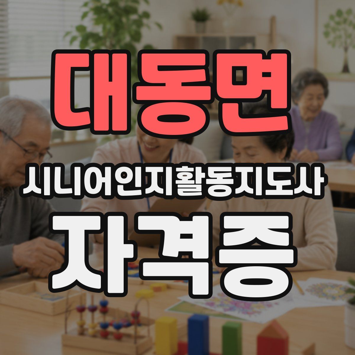 대동면 시니어인지활동지도사 자격증