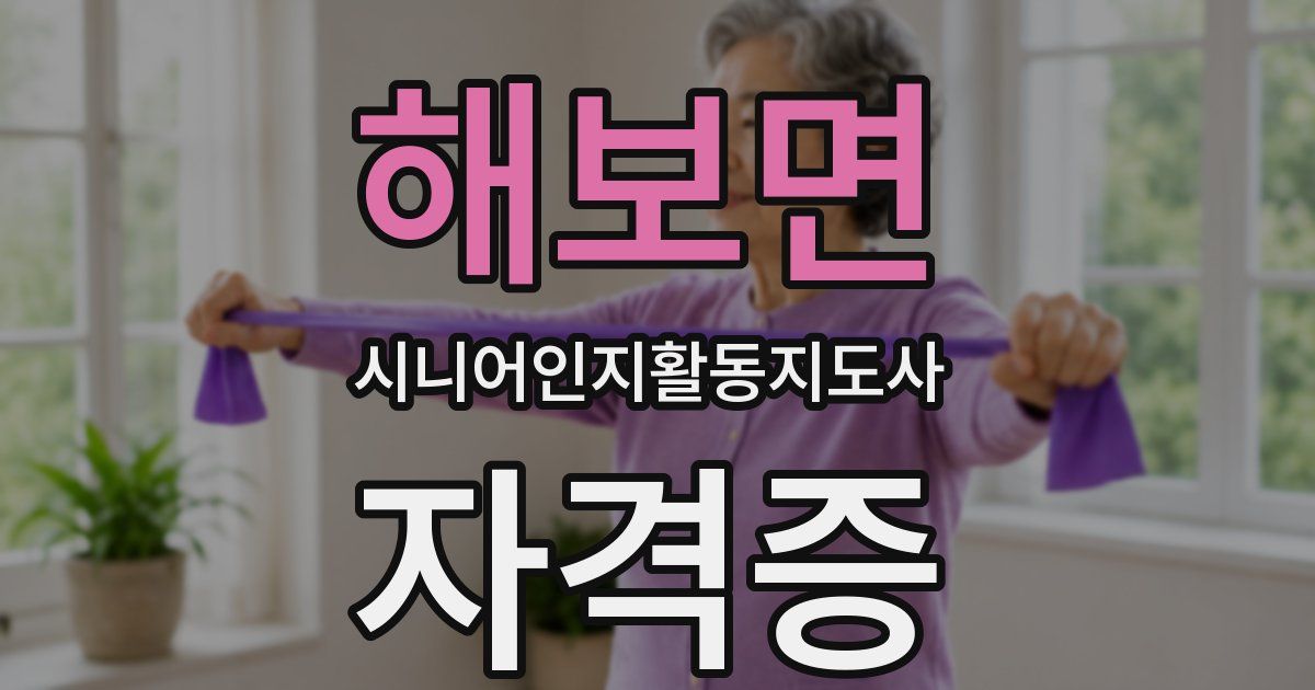 해보면 시니어인지활동지도사 자격증