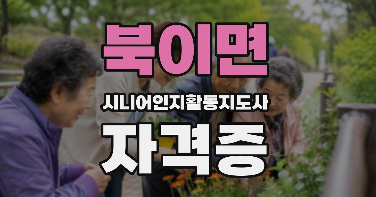 북이면 시니어인지활동지도사 자격증