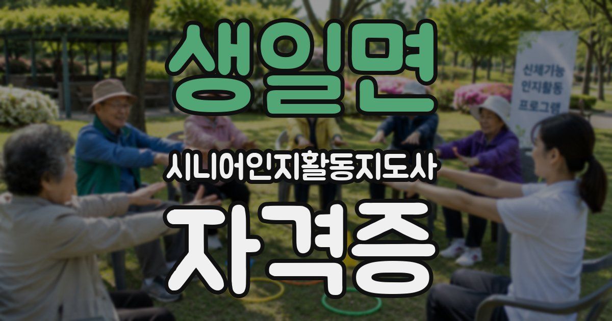 생일면 시니어인지활동지도사 자격증