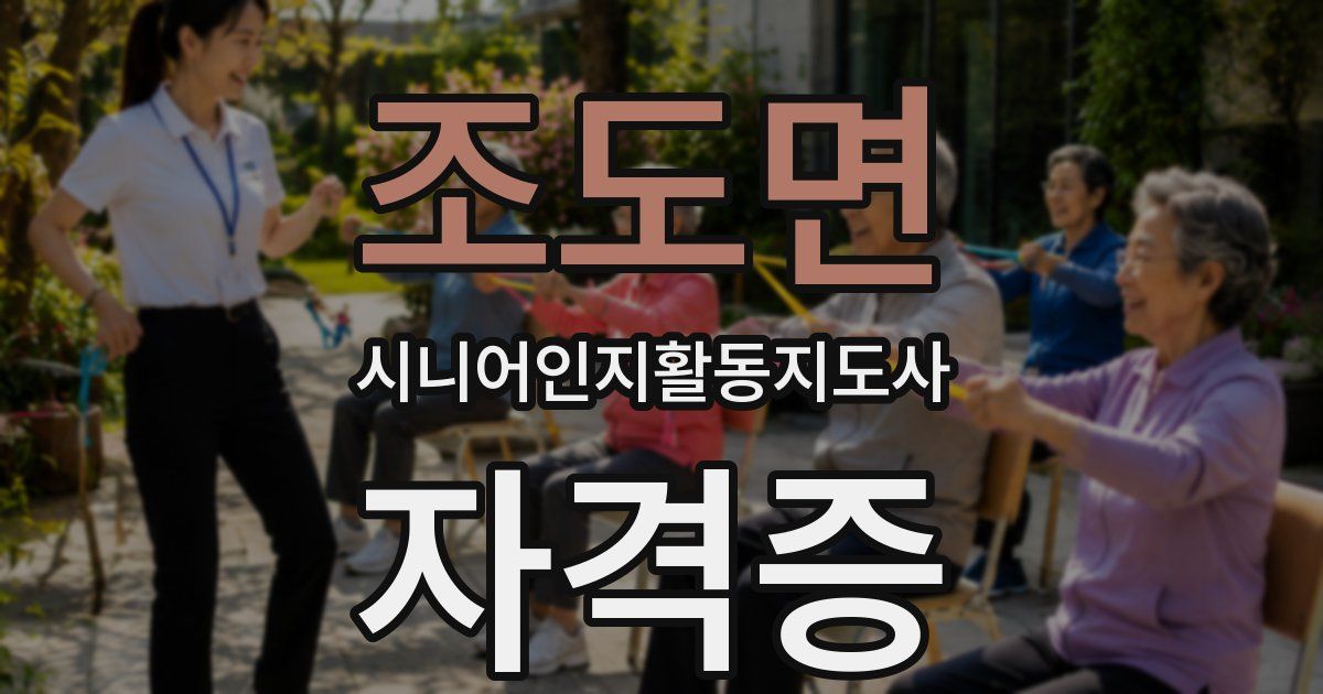 조도면 시니어인지활동지도사 자격증