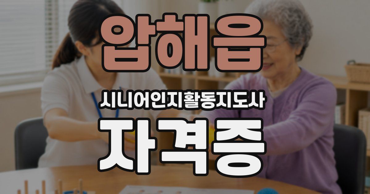 압해읍 시니어인지활동지도사 자격증