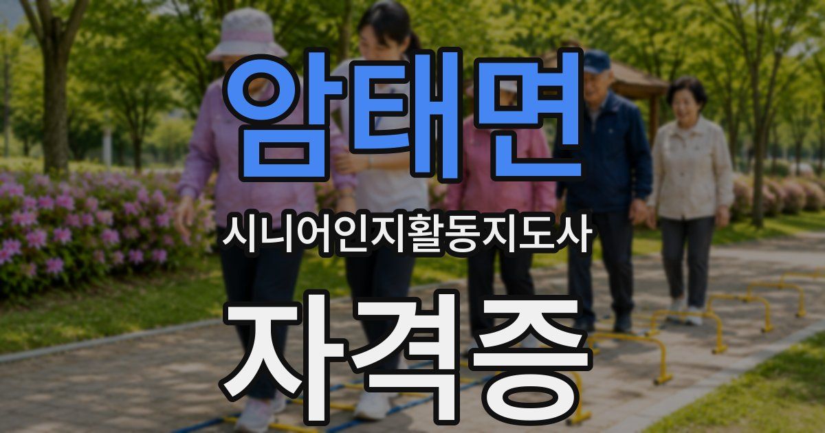 암태면 시니어인지활동지도사 자격증