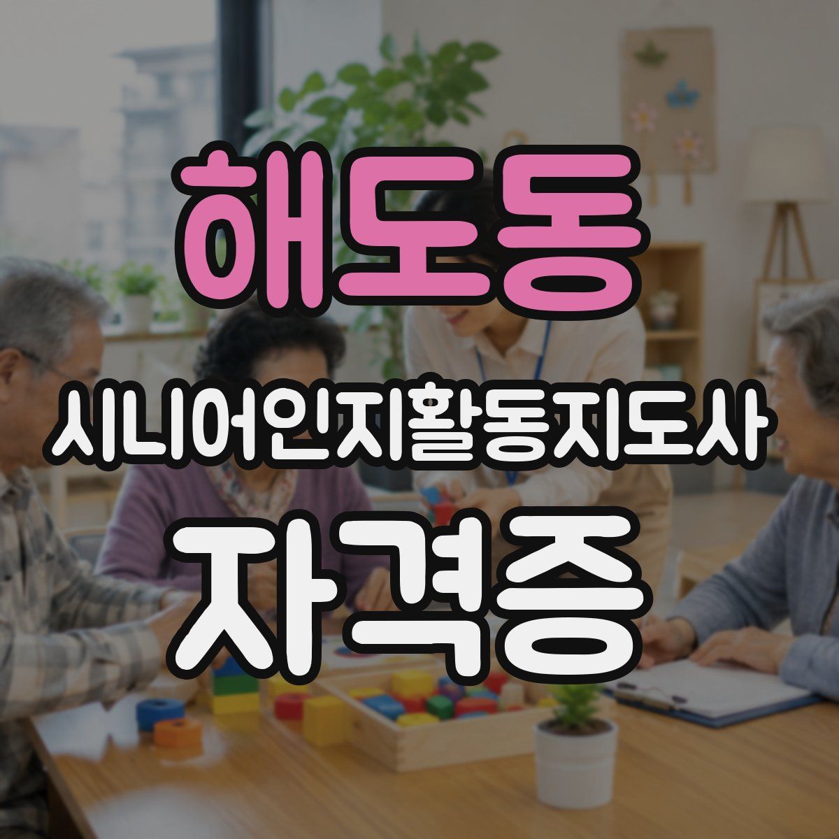 해도동 시니어인지활동지도사 자격증
