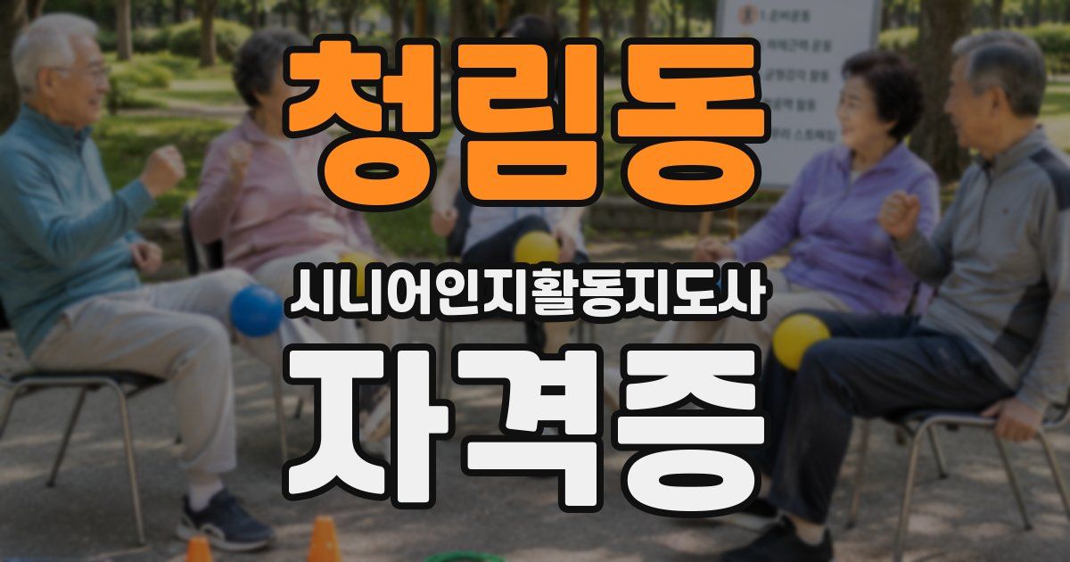 청림동 시니어인지활동지도사 자격증