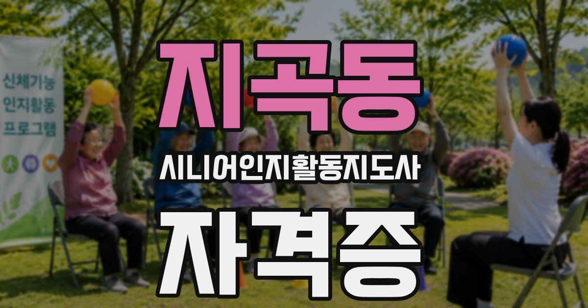 지곡동 시니어인지활동지도사 자격증