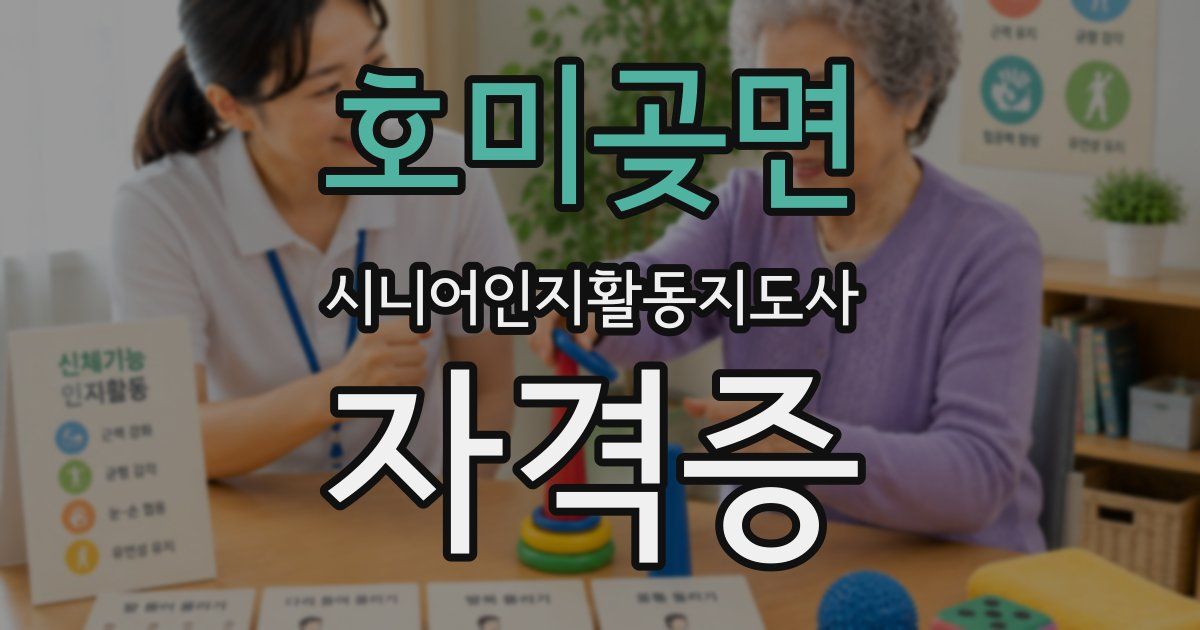 호미곶면 시니어인지활동지도사 자격증
