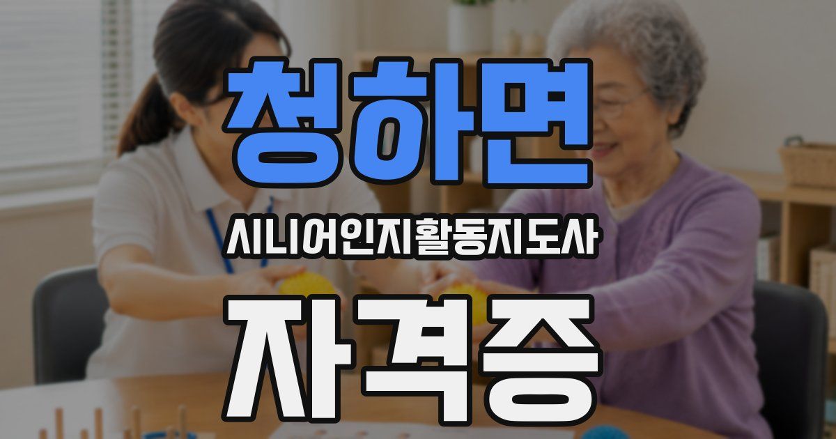청하면 시니어인지활동지도사 자격증