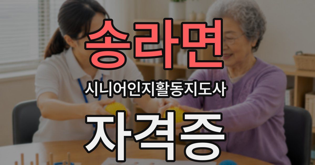 송라면 시니어인지활동지도사 자격증