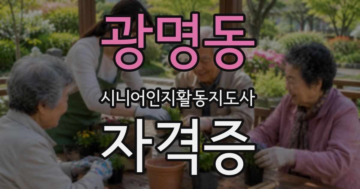 광명동 시니어인지활동지도사 자격증