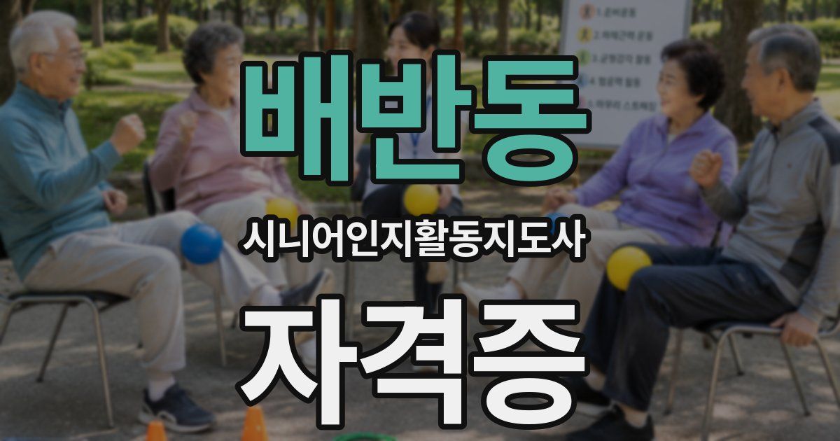 배반동 시니어인지활동지도사 자격증