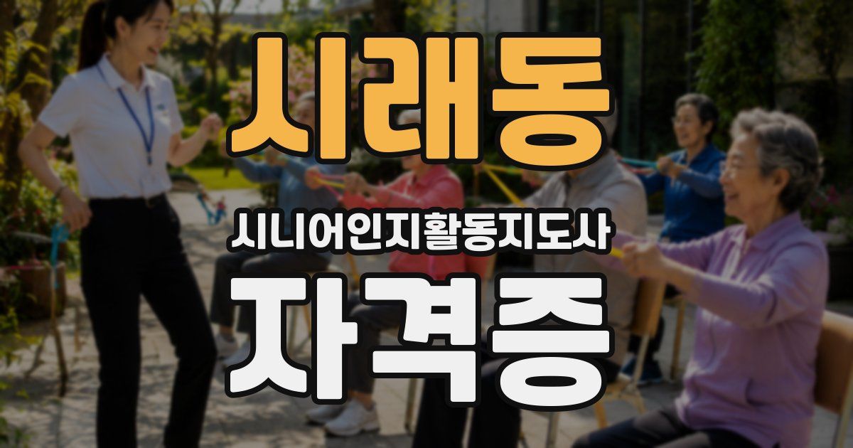 시래동 시니어인지활동지도사 자격증