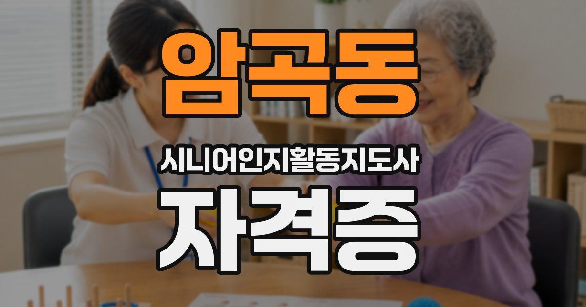 암곡동 시니어인지활동지도사 자격증