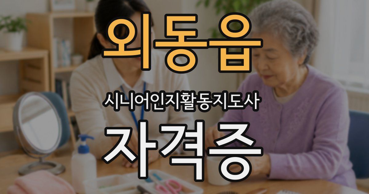 외동읍 시니어인지활동지도사 자격증